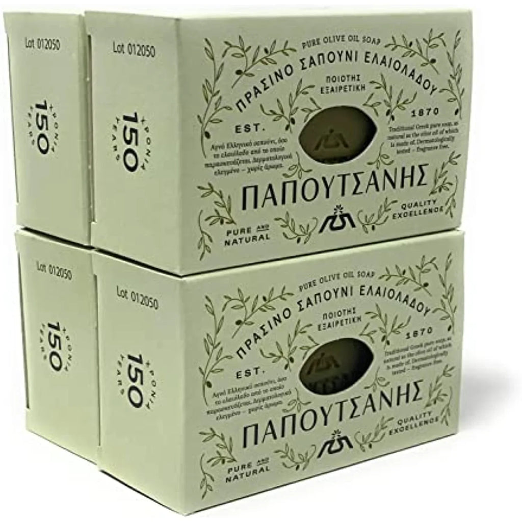 Oil 8.8 oz, Olive Of Greek (250g) Pack Soap Of Bars, 4 Pure Papoutsanis