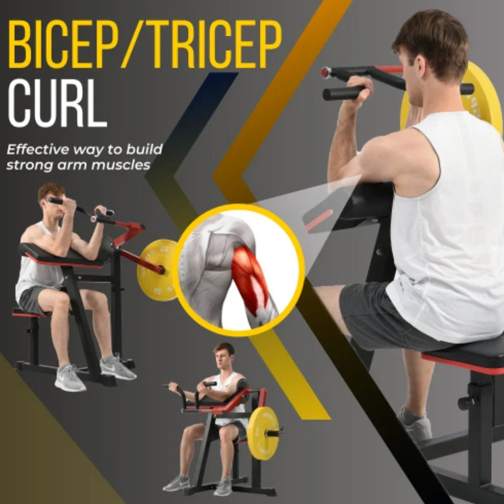 Strength for Extension Curl with Curl Home Gym Standard Preacher Machine Bench Adjustable Leg Exercises