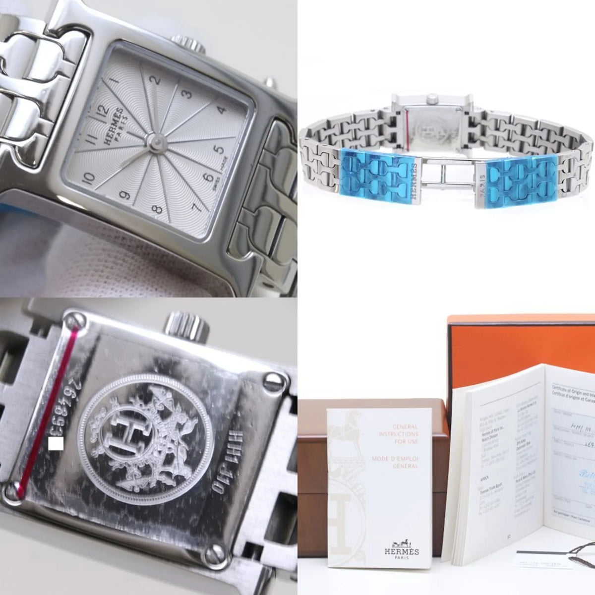 Pre-Owned 4835 (Good) Ladies 141002W100 HERMES Steel Mini H Stainless Watch 39260 HH1.110.260
