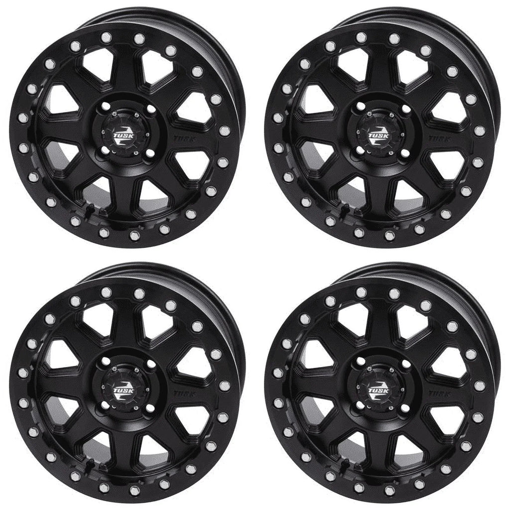 Wheel Matte Pro Black + (4 2.0 Beadlock Tusk Can-Am 14X7 Pack) 2021-2022 For 4/137 Defender Lone Uinta 5.0 Star Hd10