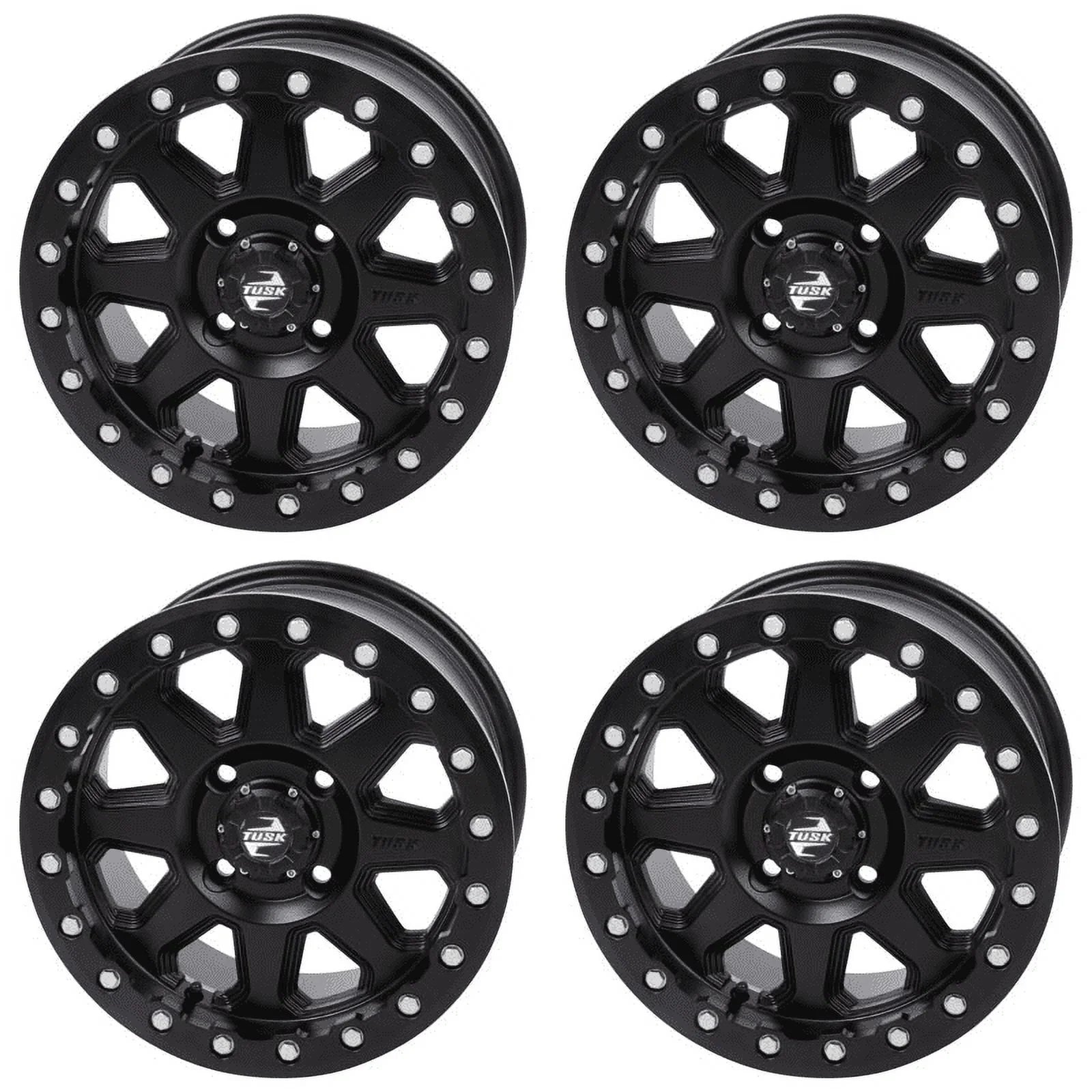 Wheel Matte Pro Black + (4 2.0 Beadlock Tusk Can-Am 14X7 Pack) 2021-2022 For 4/137 Defender Lone Uinta 5.0 Star Hd10