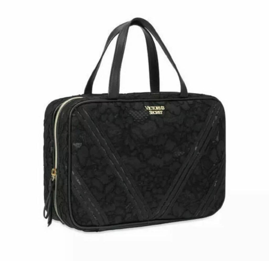 Floral Secret Bag Case & Cosmetics Black Lace Victoria's Clear Travel NWT Jetsetter