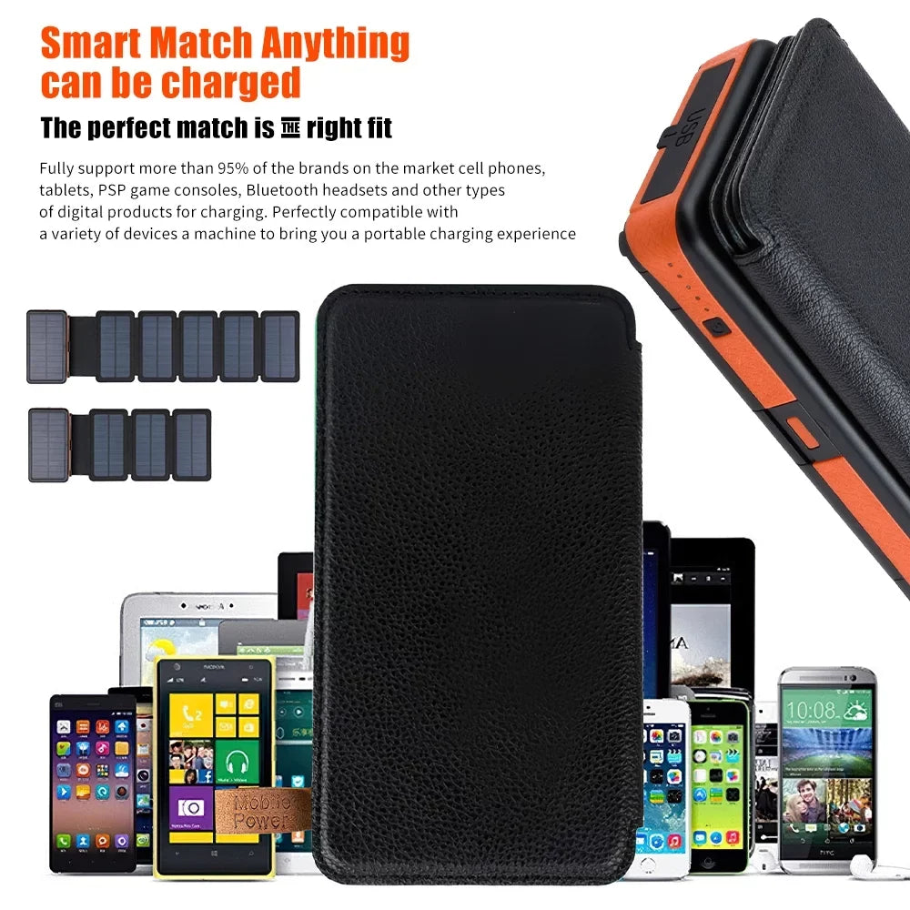 Outdoor Power Battery for Fast Bank, Phones, Tablets 26000mAh, Charge Portable Charger Solar Pack