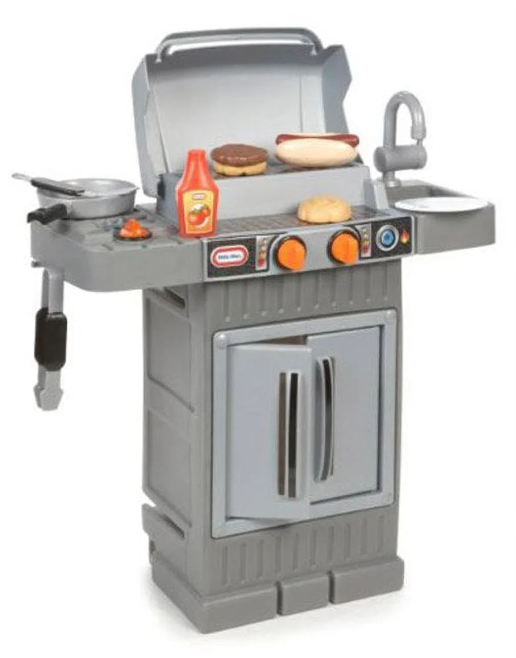 For 3 Kitchen Toddlers 'n Grow Tikes 4+ Kids BBQ 8-Piece Little Toys Playset, Ages Pretend Boys 2 Gray, Girls Grill Play Cook