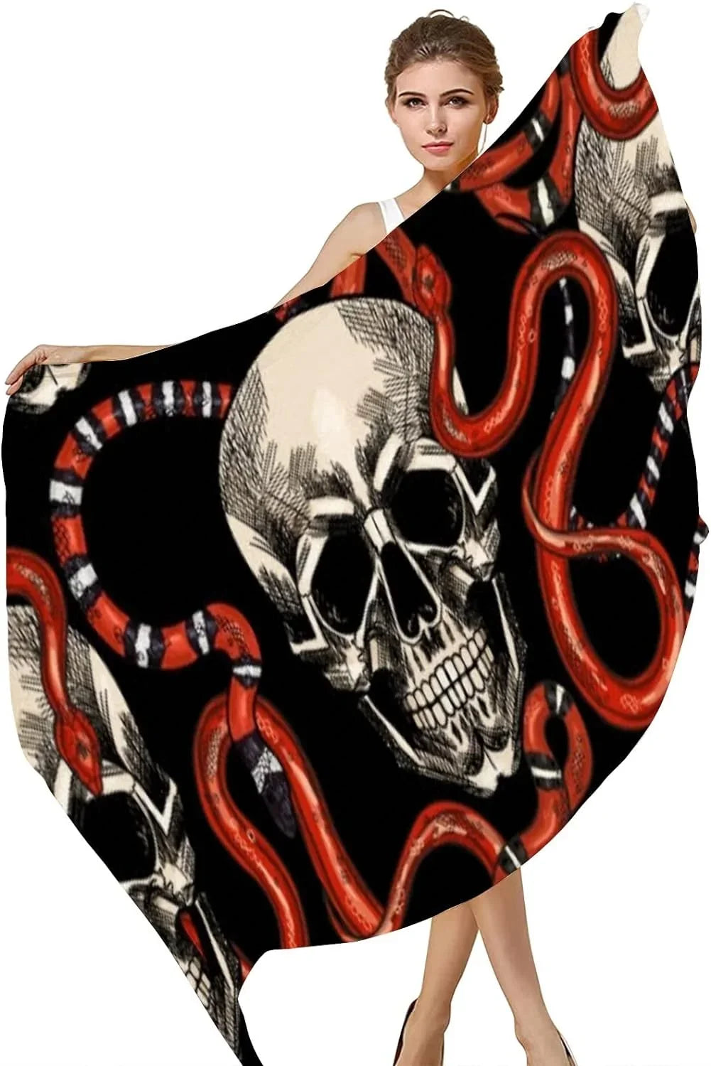 Skulls Hyjoy Long Scarves Scarf Shawl Lightweight for Women Girls Wrap Red Snakes Neck And Silk