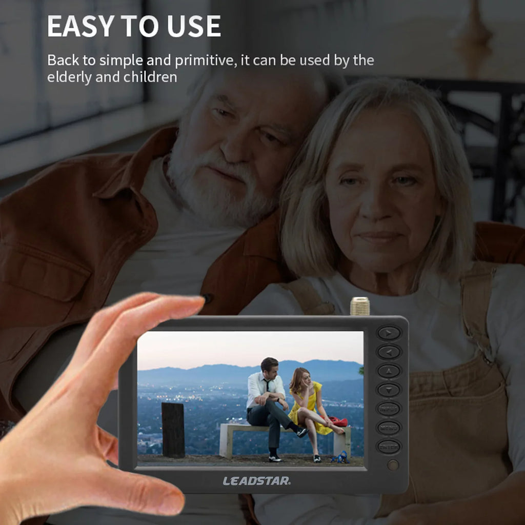 LEADSTAR Remote Radio, Car Digital - TV 5-inch U TF Player D5 Player, ATSC Pocket-Sized Portable Playback, and Television, Includes Card Screen, Multimedia Disk Control