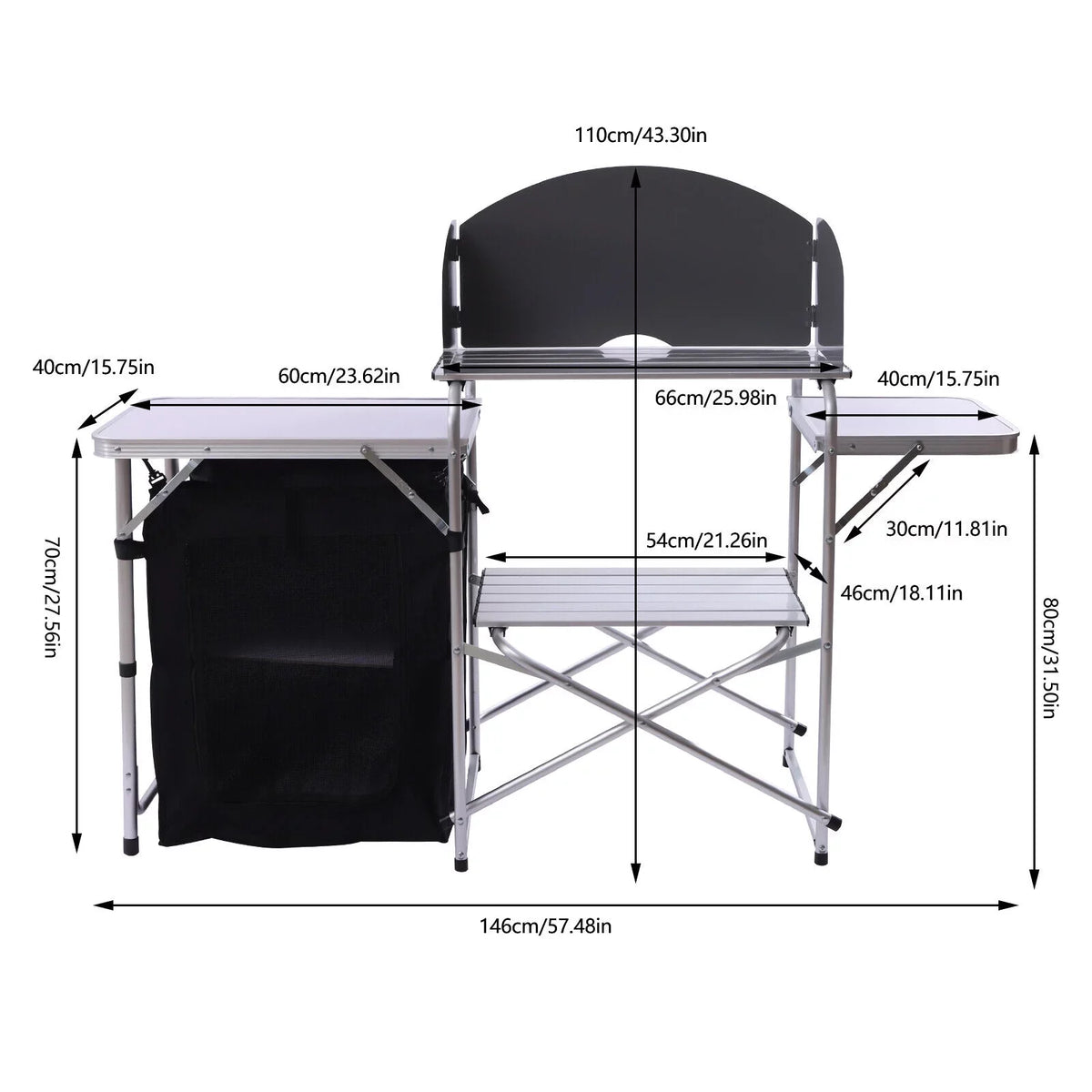 exterior with Detachable Table Windscreen DENEST Kitchen Camping Table Folding Cooking