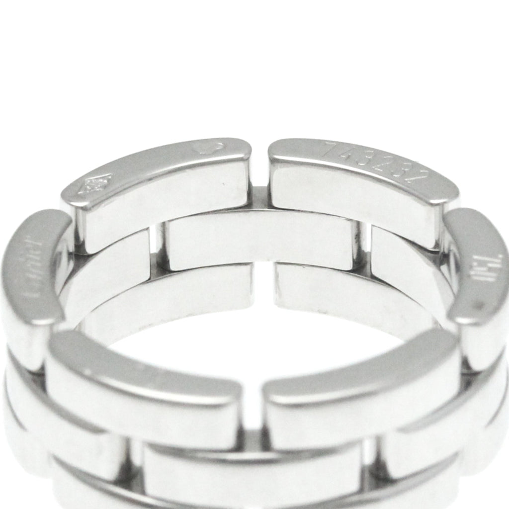 Pre-Owned Silver Stone Cartier Maillon Ring Band Fashion Ring White No (18K) Gold (Good) Panthère