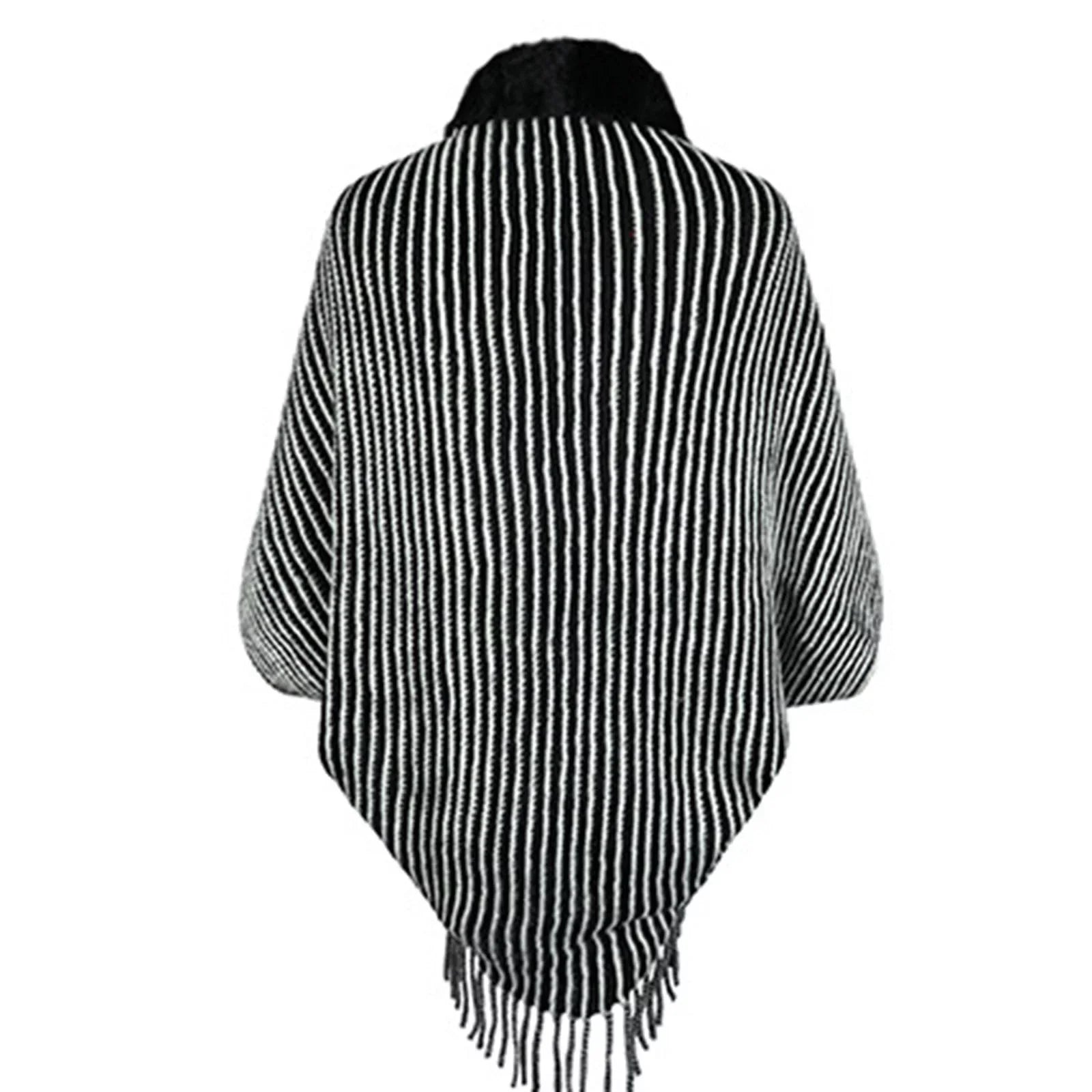 Shawl Womens Collar Women Women Tassel Skirts Sweater Cape Cardigan Summer Striped