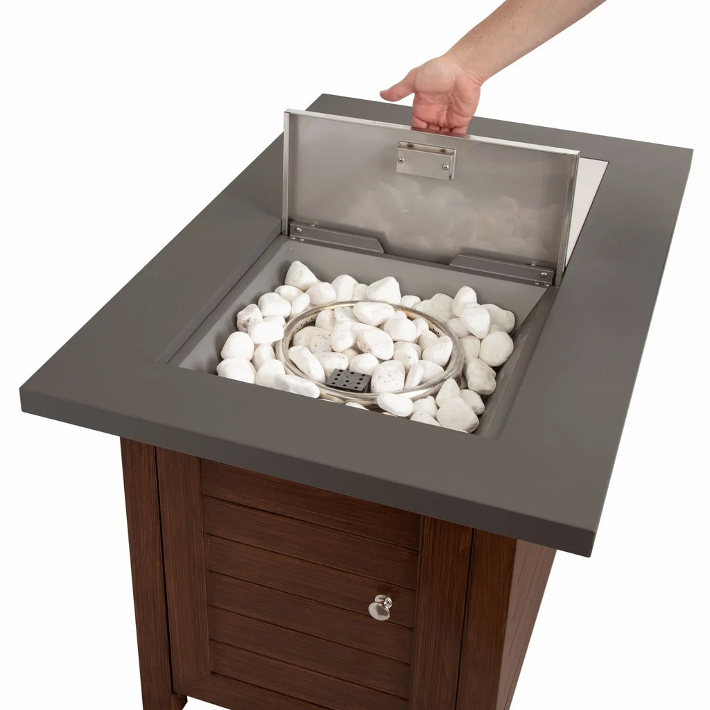 2-in-1 Fire Table Design Patio with Pit Pit Table Cuisinart - Ignition, Start Push Fire to Coffee to Outdoor