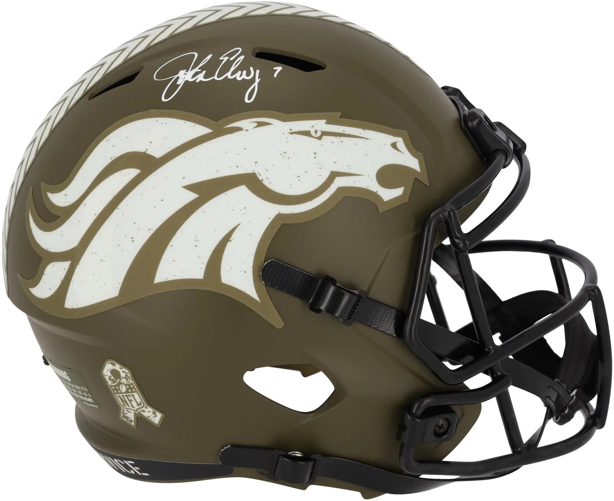 Speed Authentic Fanatics Riddell John Speed Certified Denver Salute Elway to - 2022 Replica Service Autographed Broncos Helmet