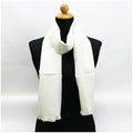 pattern rank Gancini silk (Good) Salvatore Ferragamo white x stole ladies wool Pre-Owned
