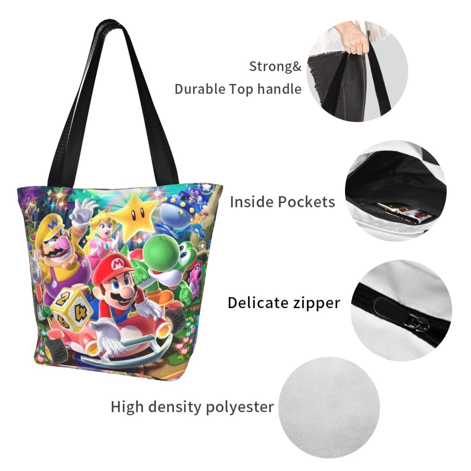 Poster Shoulder For Shopping Travel Handbag Tote Women's Beach Work Business Capacity School Large Mario Bag Super