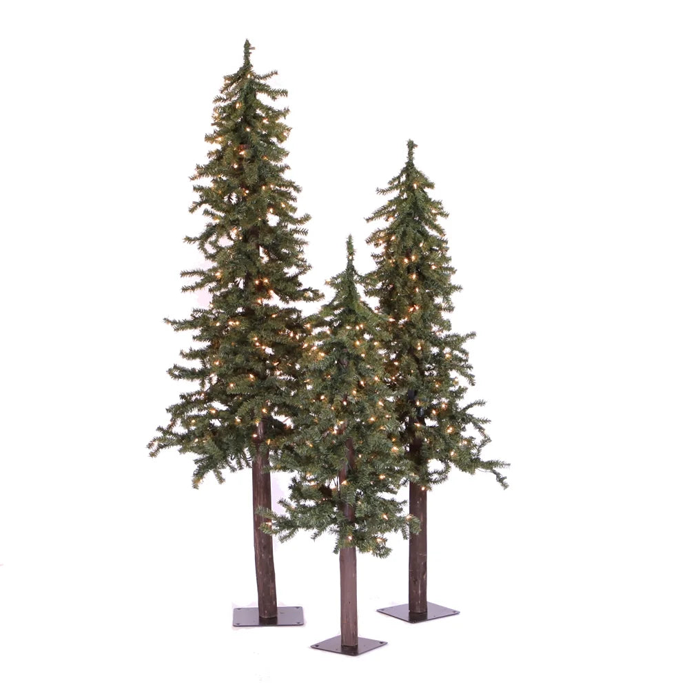 4' Tree Natural Set, Lights Alpine Vickerman Christmas Artificial 6' 5' Incandescent Clear