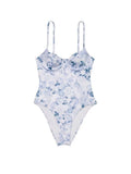 Toile Secret Wicked Essential 1 New M/L Rose Victoria's White Blue Piece Swimsuit