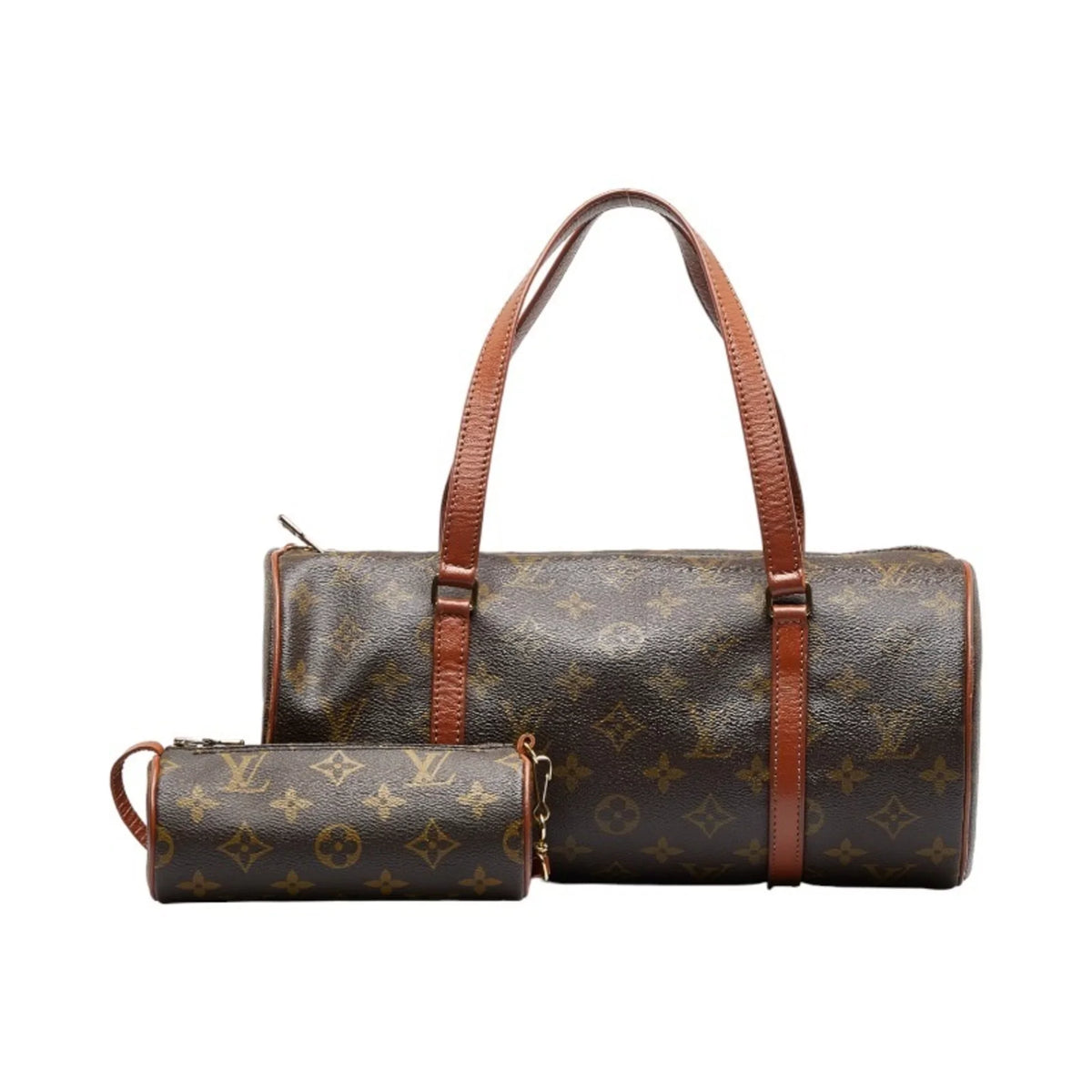 M51385 (Old) PVC Handbag Ladies Brown 30 Leather Monogram Papillon (Good) Pre-Owned