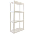 Tough Storage Shelving Hyper D14 4-Tier Shelf Unit, x Home Plastic x Multipurpose W30 Organizer, H57" White