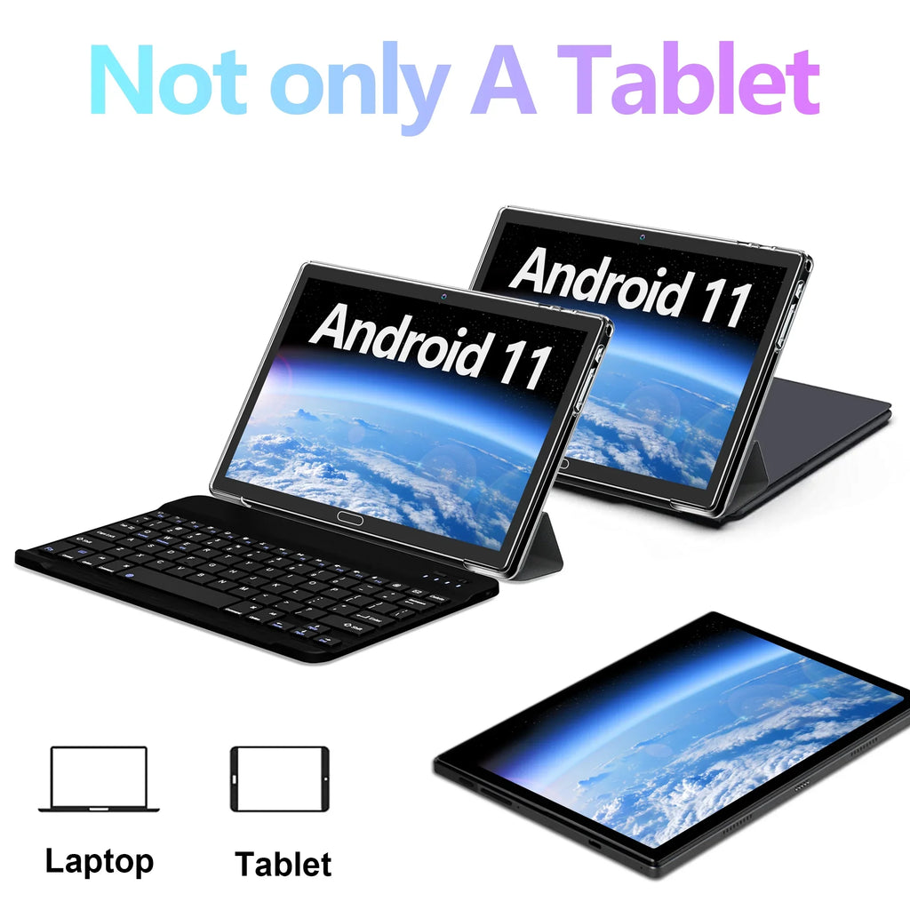 Bluetooth Cellular 64GB Octa 4GB Tablet Android Ram Tablet 10" Arm Wifi Gps Core 11 Keyboard with Rom