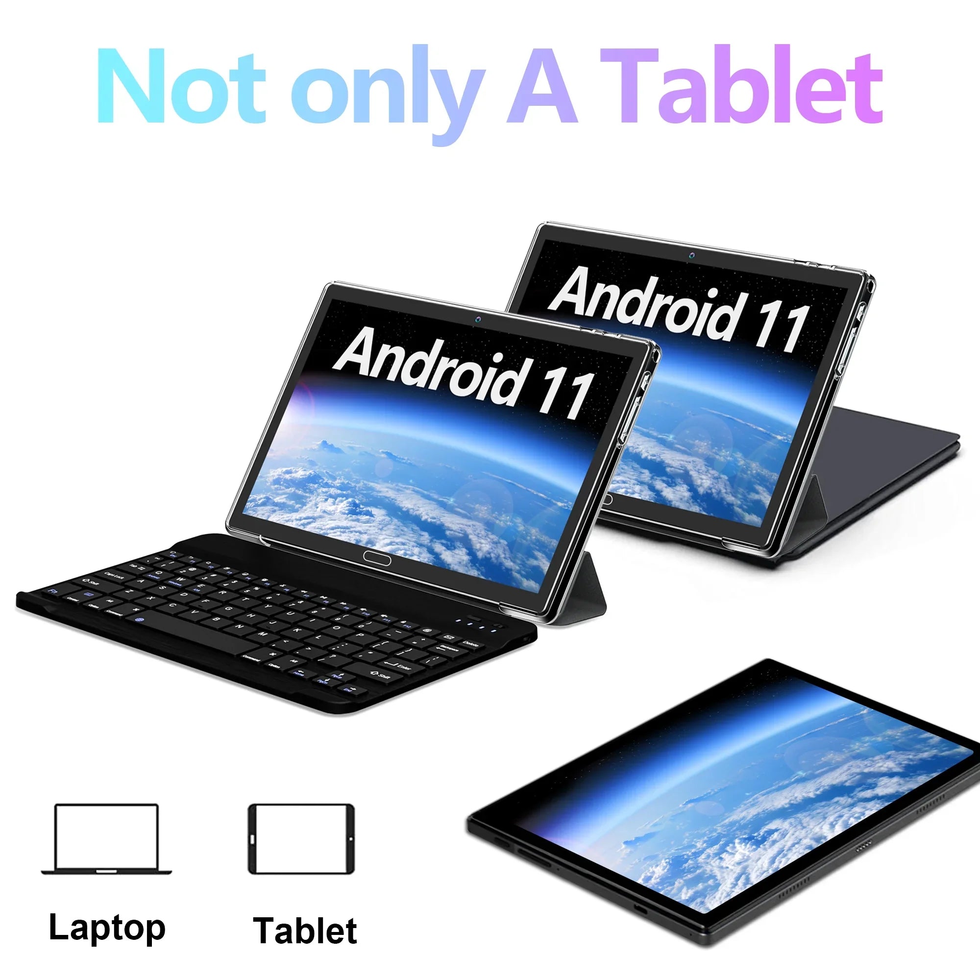 Bluetooth Cellular 64GB Octa 4GB Tablet Android Ram Tablet 10" Arm Wifi Gps Core 11 Keyboard with Rom