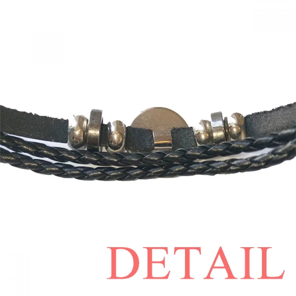 Bracelet Braided Animation Chevalier Wristband Rope Woven Corselet Leather