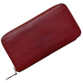 Round Azap Glenat Wallet Hermes Leather Long In (Good) Pre-Owned Rouge Bordeaux Epson Ladies Silk
