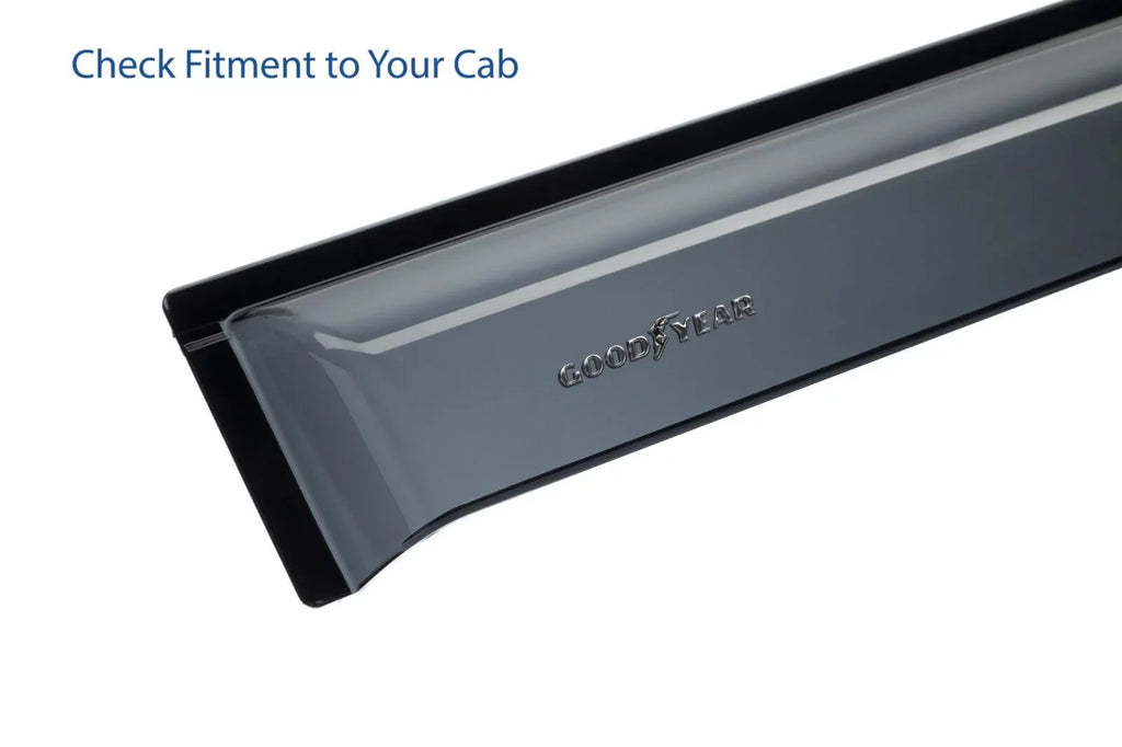 GY003106LPv Crew Dodge Visors, Window Side Deflectors Cab, Deflector, Truck Window Shatterproof for Accessories, Rain Visor, Goodyear Vent 2019-2024 4pcs- 2500 Guards, Vent 3500 Tape-on