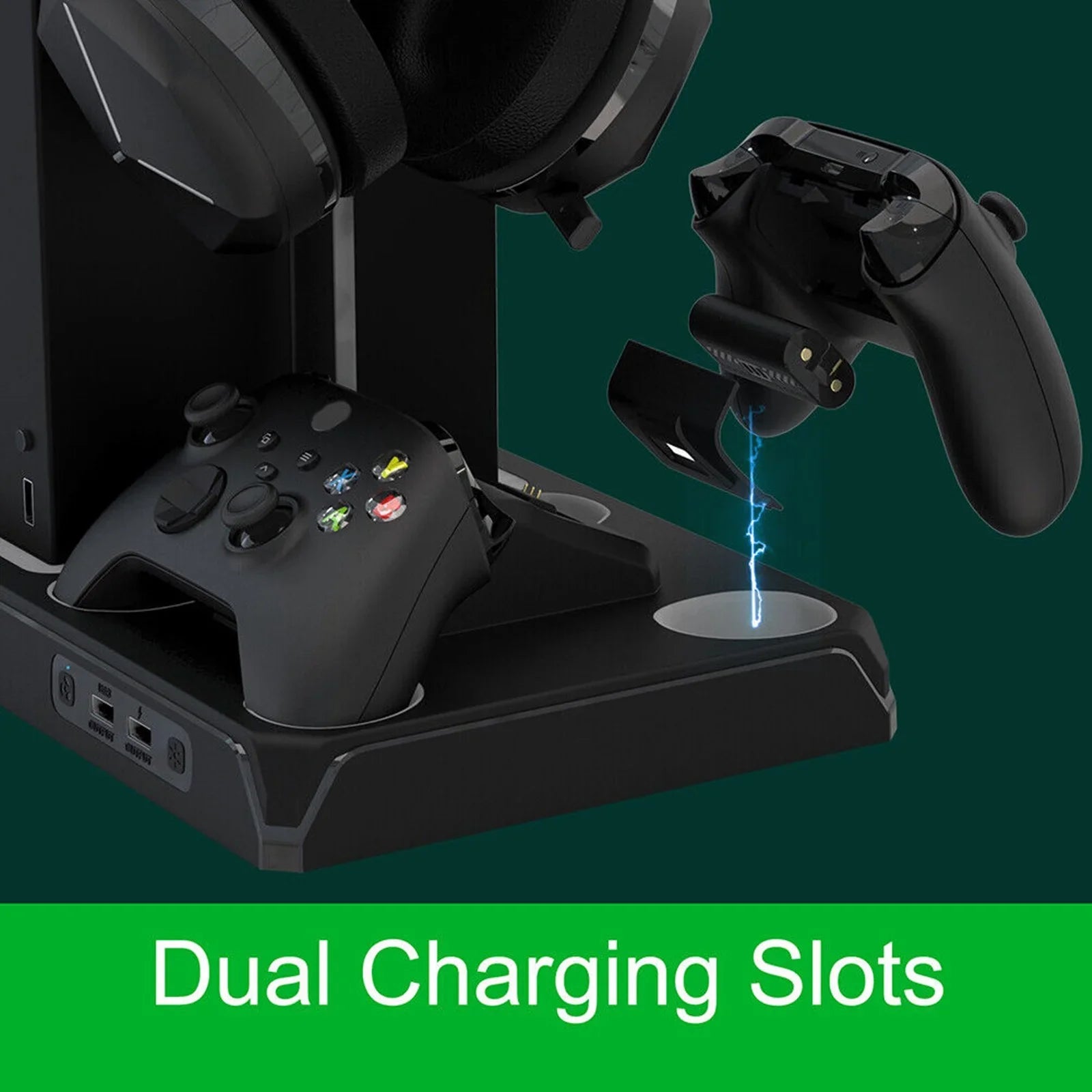 Packs with Fan Station Holder Battery & Stand Organizer, X Games with Cooling Series for mAh 2 Controller Storage Dual Headphone Xbox Dock X/S, 1400 Charging 12 Charger Vertical with Cooling Station