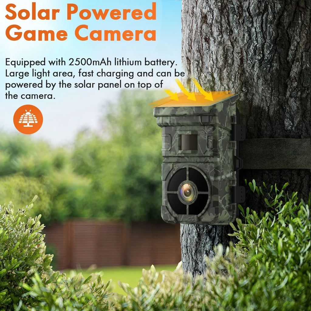 Rechargeable Hunting Card Night Camera CAMPARK IP66 Lithium 2.0" LCD 1080P Vision Cam 0.1s with 24MP Built-in SD Angle Speed Solar 2500mAh 120°Wide Trigger Game Battery Trail Camera Waterproof with