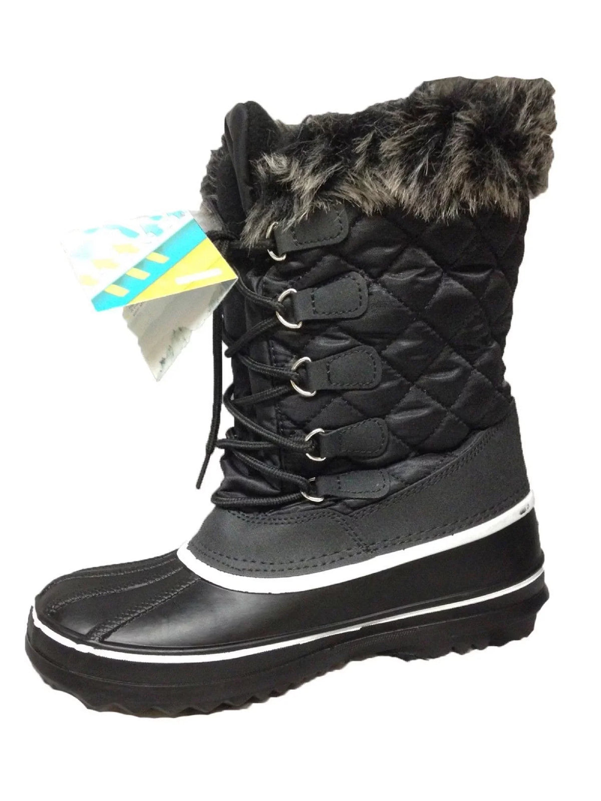 exterior Snow Mid-Calf Winter Fur Lined Non-Slip Womens Boots Warm Shoes Waterproof