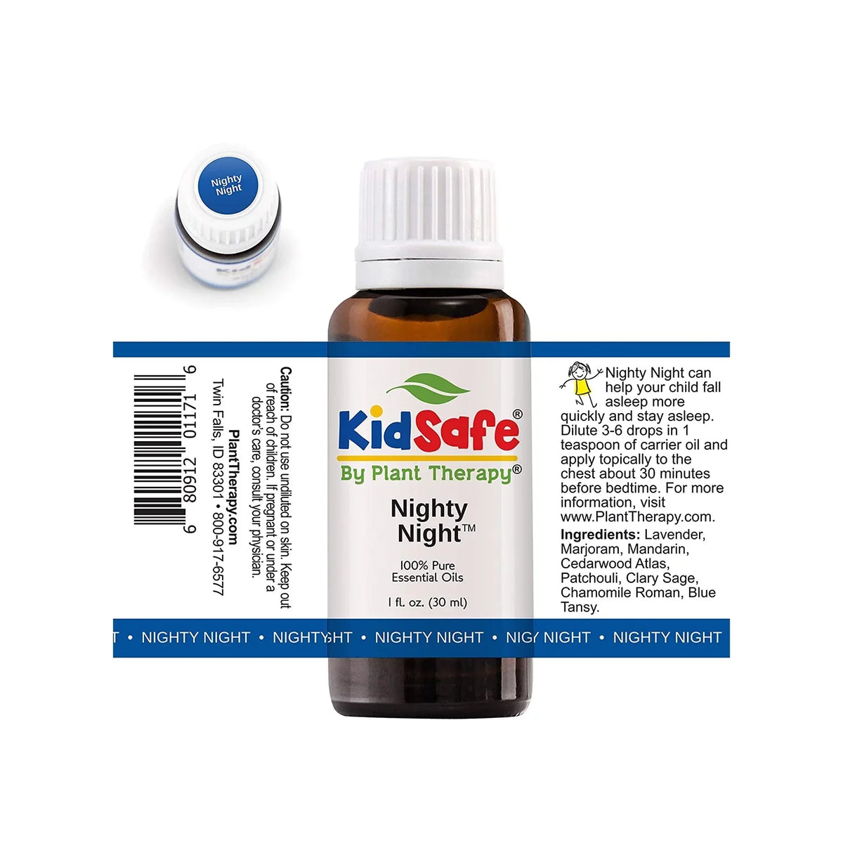 Pure, Essential (1 100% Oil Night Plant Natural Aromatherapy KidSafe oz) Nighty Blend for Undiluted, mL Sleep 30 Therapy