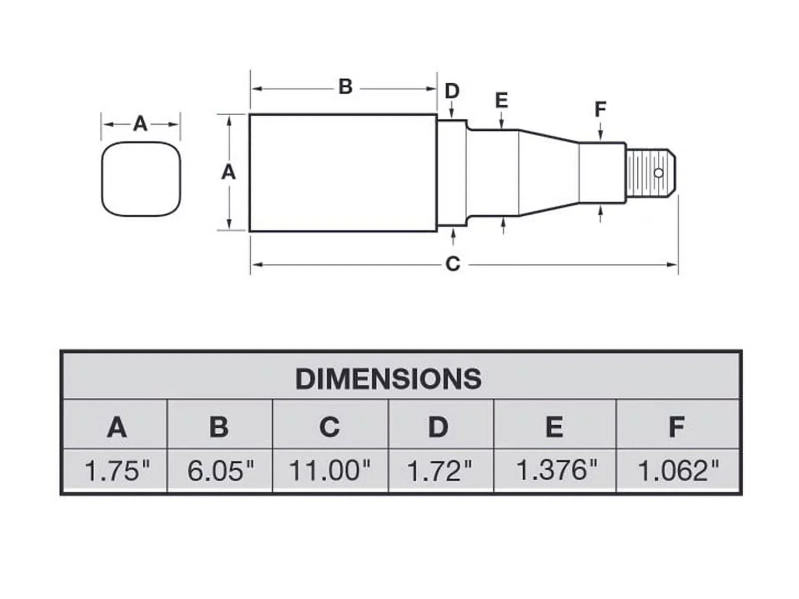 Tapered - To Pair Inch Assemblies Spindles on Stock Square &amp; Trailer Bearings 5-Bolt 1-1/16 5 of Hub Includes Inch Inch (2) 1-3/8