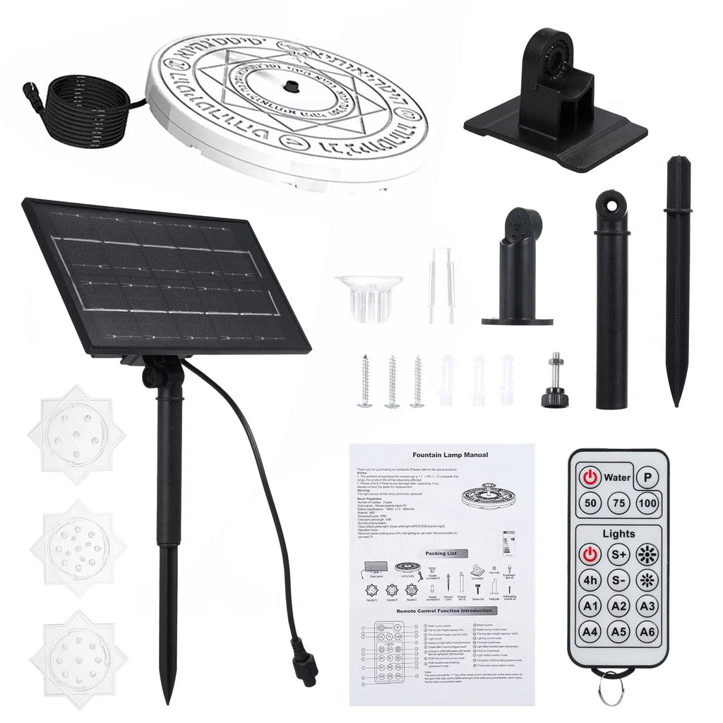 Garden Bath Light, Solar Remote Fountain exterior Walmeck Decoration with Control Pond LED, Decor