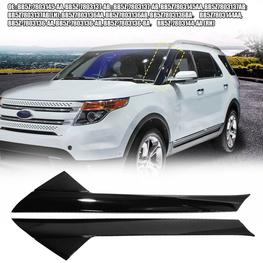 Molding Front Pillar Explorer Side BB5Z-7803145- Ford Windshield Driver Outer 11-19 Passenger for BB5Z-7803137- Trim