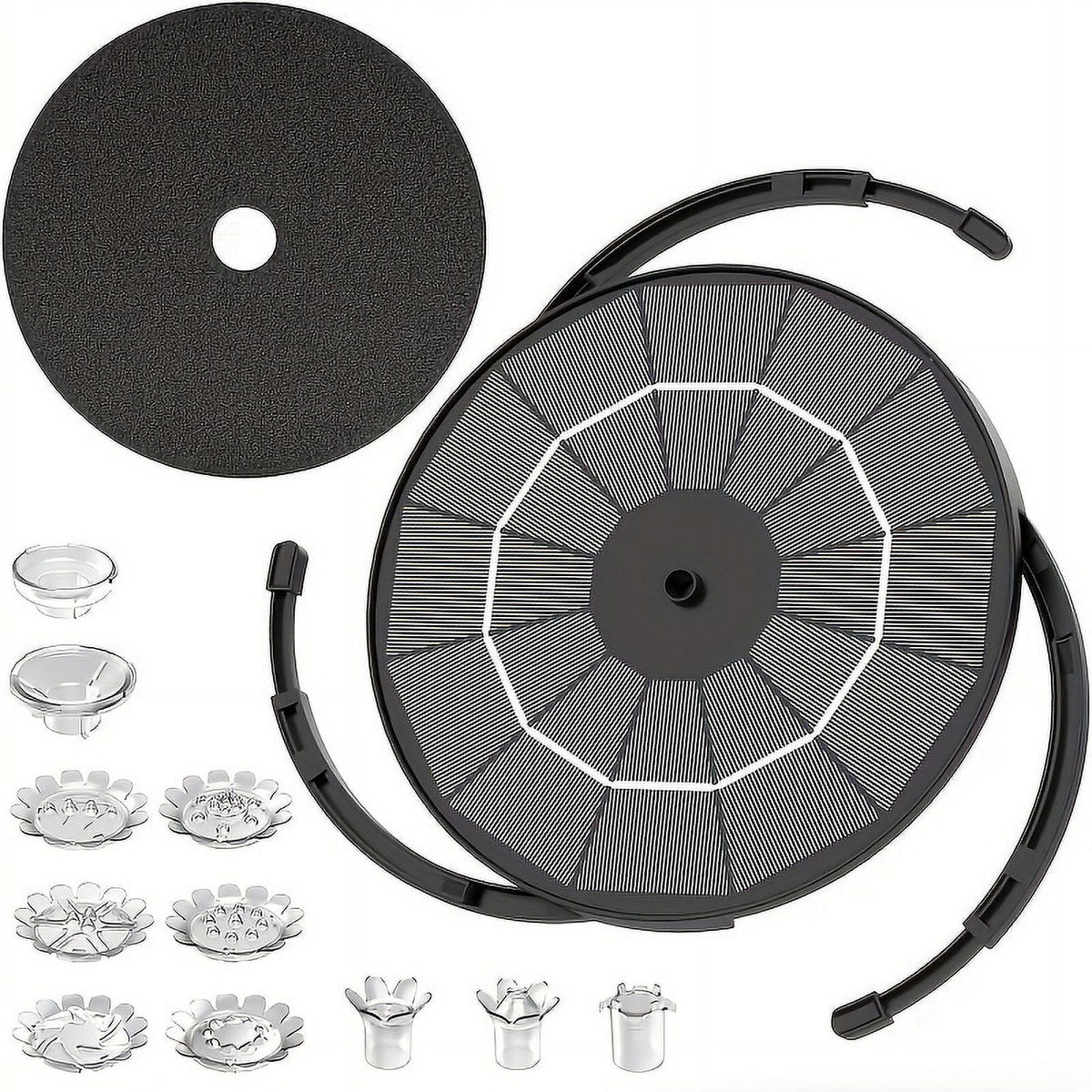Nozzles, With 1pc Inch Pond, DIY Electric 9.8-Foot Plastic Bath Multiple Solar Kit Wires, Operation Bird Patio, Corded Garden, 7.08 Feature Powered Fountain liquid For 3.5W Solar exterior Upgraded Pump,