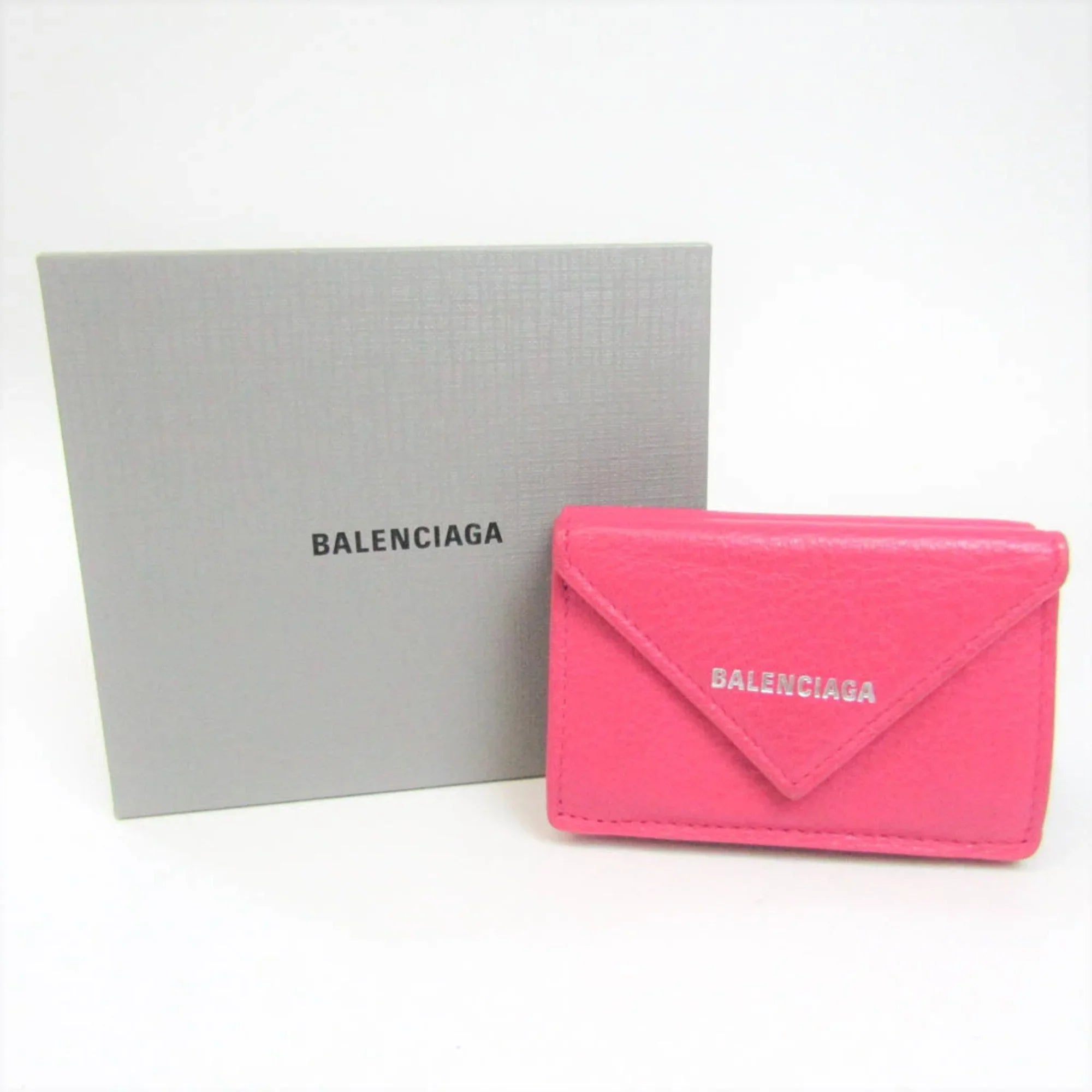 Wallet Women's (Good) Balenciaga Pink Papier Pre-Owned Leather (tri-fold) Mini 391446