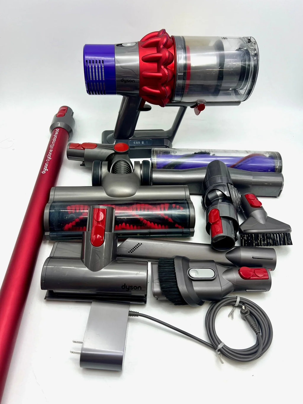 '- PURPLE/RED (Fair) Cordless Cyclone Motorhead Dyson Pre-Owned V10 244393-01 Stick Vacuum