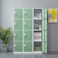 Locker inches School, Ouyessir for Box, Storage Cabinet Home, - Employee 4-tier Office Metal Lock High 71 Lockers Gym, Green