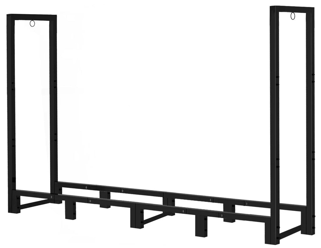 for Wood Storage, Stand, Outdoor Fire Koutemie Stacker Fireplace Adjustable Rack Black Firewood Log 8Ft Holder