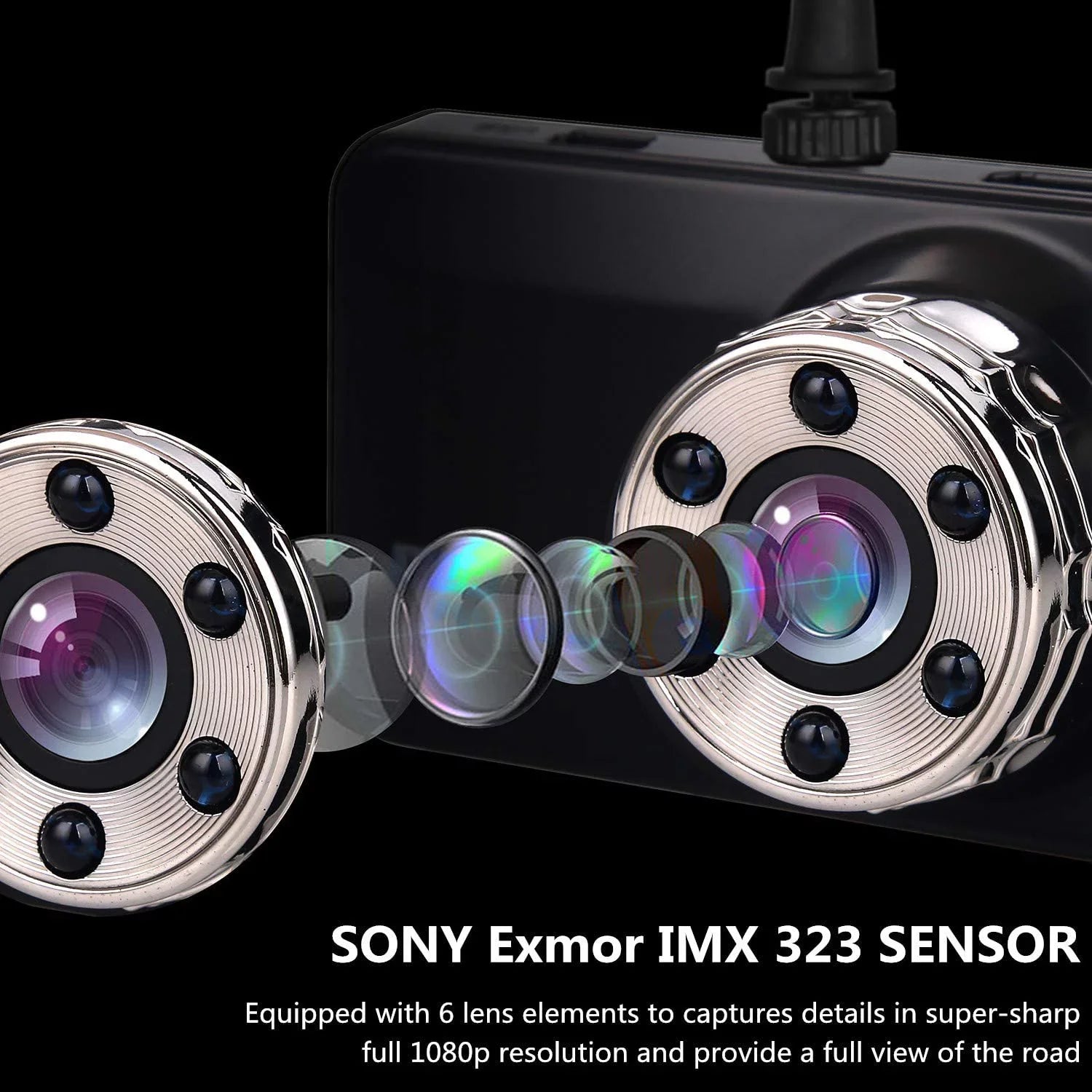 Dashboard G-Sensor Cars Camera Car 170 in for 1080P Cam with Display Angle Night Recorder Video Full Car 3.0" Dashcam Wide Camera Dash Vision