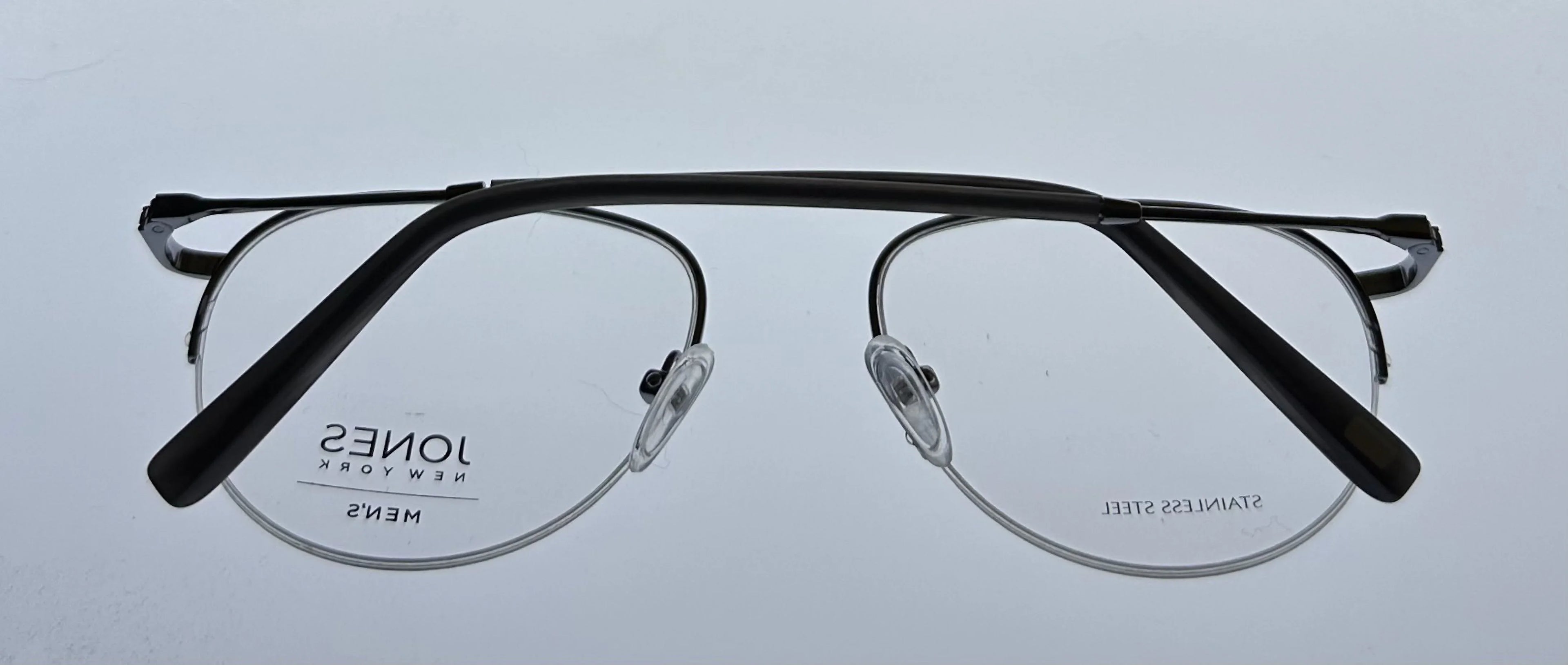 Mens 53mm New Frame. Jones J359. Rimless Aviator York Eyewear Gunmetal Metal