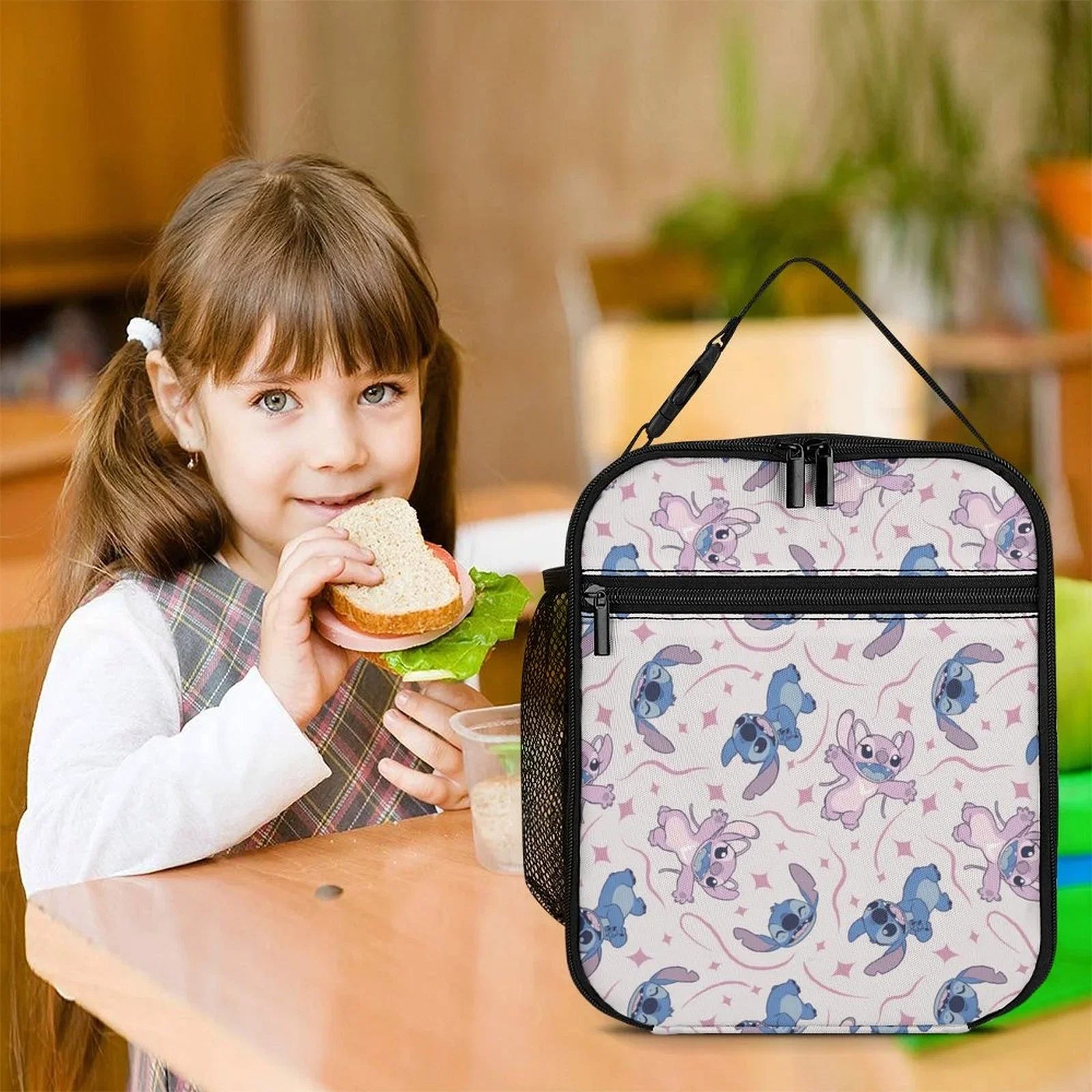 For Adult Kids Insulated Stitch School Blue Thermal Bento Lilo Cooler Girls Office Handbag Bag Tote Bag Portable Boys Lunch