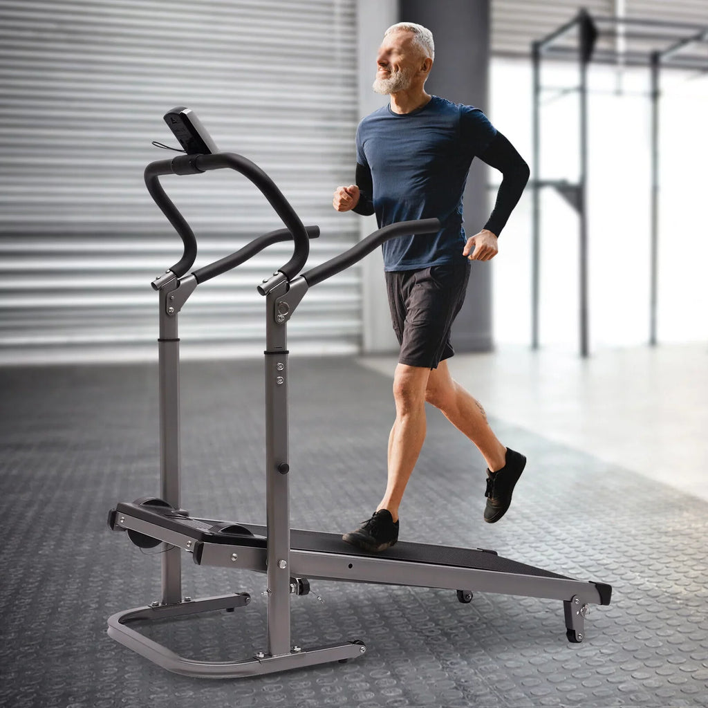 Incline (Black) Foldable LED ZhdnBhnos with Walking Treadmill Monitor 264.55lbs Home Machine Compact Running Gym