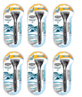 Cartridges 6) Razor, Slim 2 Blades, Sensitive Titanium Schick for 1 Razor of + (Pack Skin Twin Quattro Coated & Schick Cartridges,
