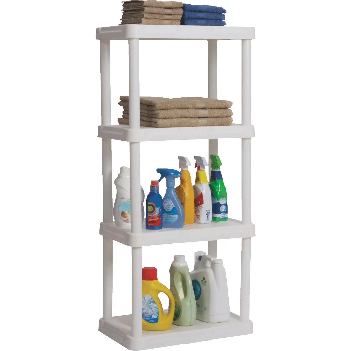 White 48 22 Resin 4-Tier Plastic 2214WH4 In. In. 14 x Shelving In. x Contico
