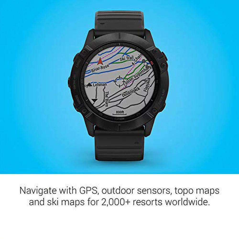Premium and Pulse Pace Pro, Ox Mapping, Black Fenix Sensors, Grade-Adjusted Guidance 6X 010-02157-00 Features Garmin Multisport Music, Watch,