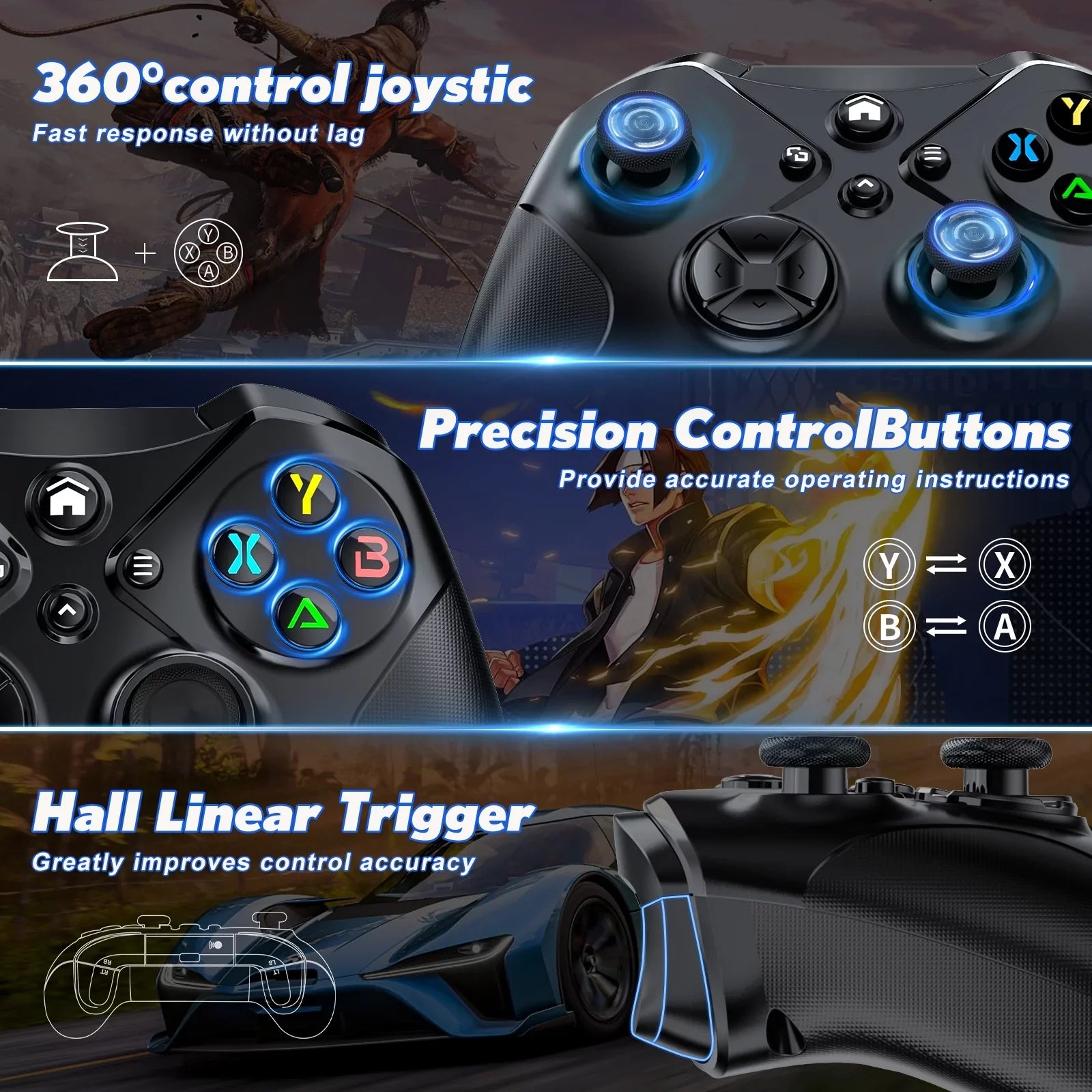 Six-Axis Vibration Support Dual X-S/ One Controller , Series Xbox for and Xbox Function, Turbo with Xbox Macro Sensor and X-S/ Wireless