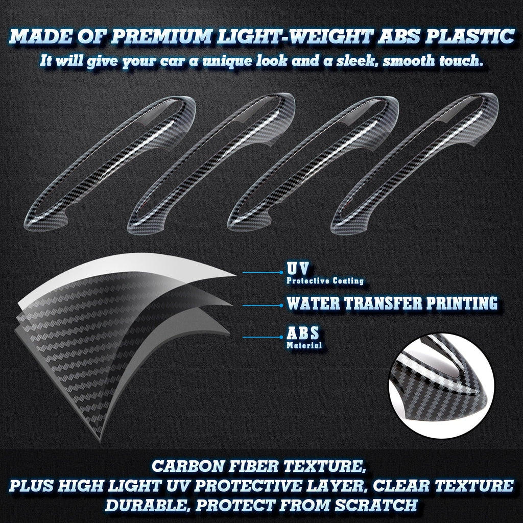 Xotic Style, Tech pieces) 1 Shield Fiber trims, 5 with Door Surround Handle Fits Exterior Set Series (4 G30 2018-up Carbon