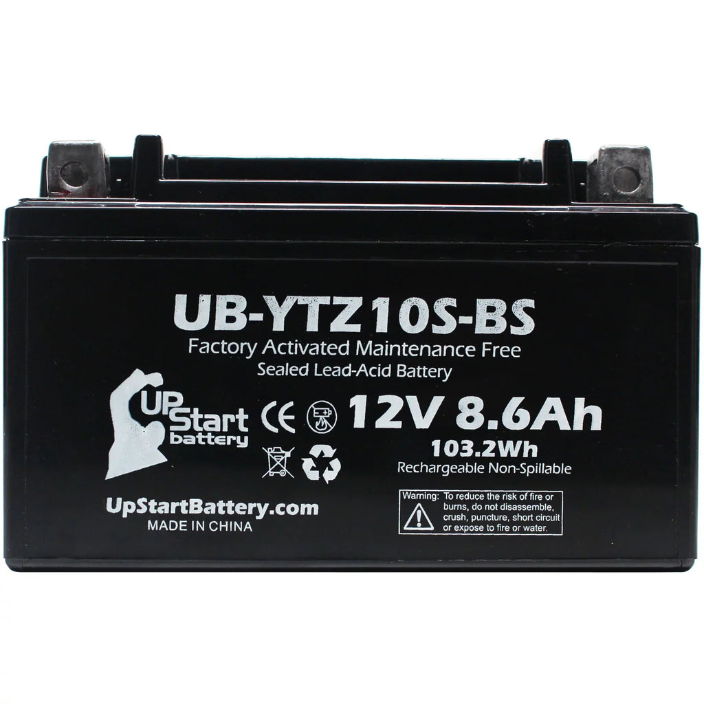 UB-YTZ10S-BS UpStart 12V, - Free, Yamaha 1000CC Maintenance Activated, 8.6Ah, Replacement Battery 2005 Motorcycle Factory Battery YZF-R1 2-Pack