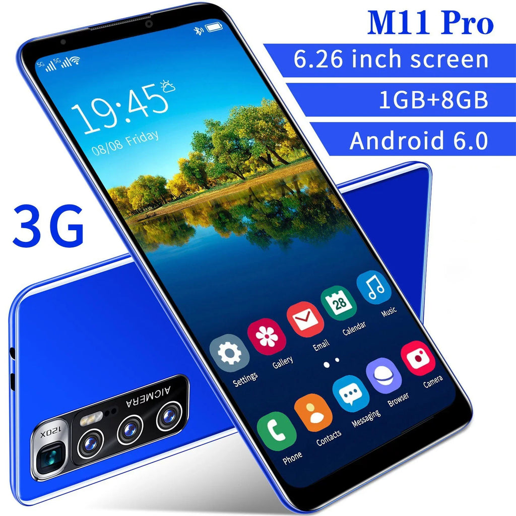 Smartphone Inch 6.8 Android WILLBEST M11 1G Full 6.0 Phone 8G Face Screen and Unlock Ram Rom Pro