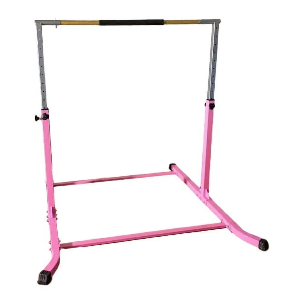 Duty, Bar Heavy Fitness Junior for Kip Up Pink to Training Height Bar, Hand Pro-Gymnastics - Kids Adjustable FT 5 - Cushioned
